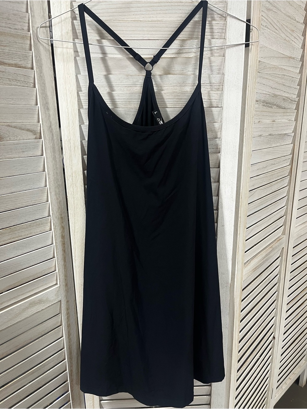 NWT Crane Black Athleisure Dress Built In Shorts Size Large